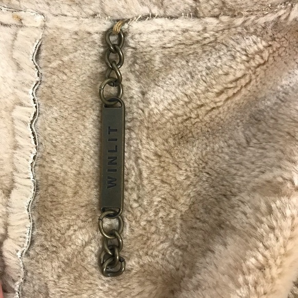 Vintage Trendy Winlit Tan Suede Faux Fur Lined Jacket Size Medium - Picture 7 of 16